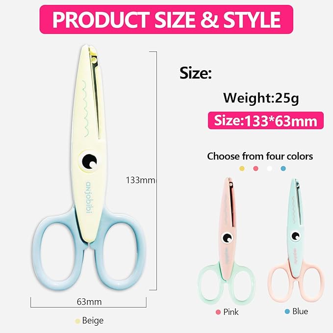Scissors for Crafting (3-Pack)-Decorative Pattern Edge Craft Scissors,Suitable for Fun DIY Scrapbooking Crafting Projects for Kids Adults (3 Color)