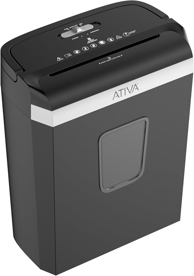 Ativa® 8-Sheet Cross-Cut Shredder, A08CC23