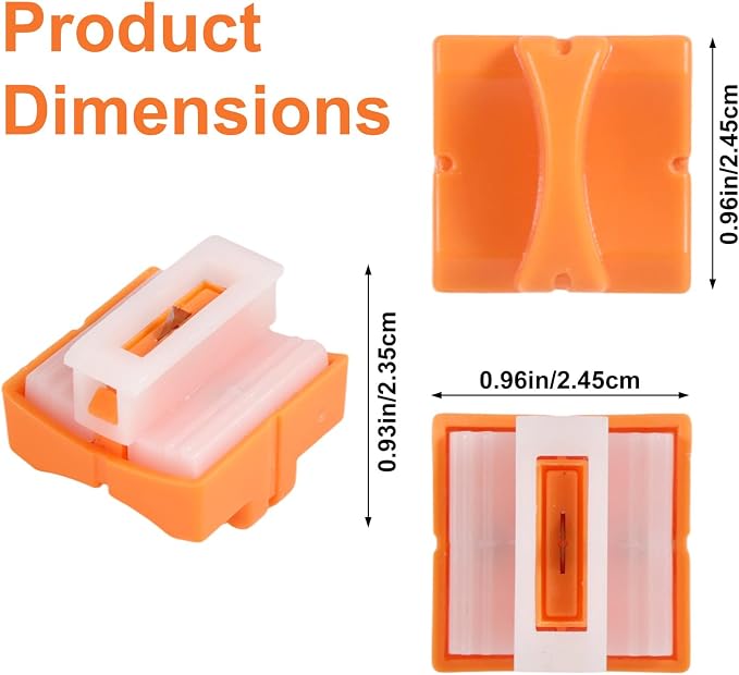 18pcs Paper Cutter Replacement Blades, Cutting Scrapbook Easy Cut Blade Replacement Supplies with Security Safeguard Design for A4 Paper Picture Trimmer Compatible with Firbon (Orange)