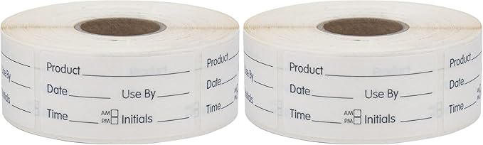 L LIKED 500 Stickers Use by 1 x 2 Inch Dissolvable Food Storage Labels for Containers (Pack of 2)