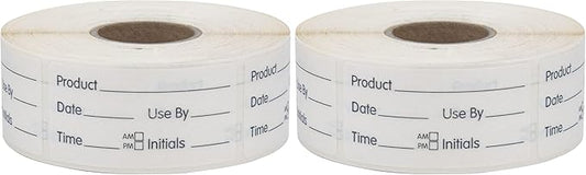 L LIKED 500 Stickers Use by 1 x 2 Inch Dissolvable Food Storage Labels for Containers (Pack of 2)