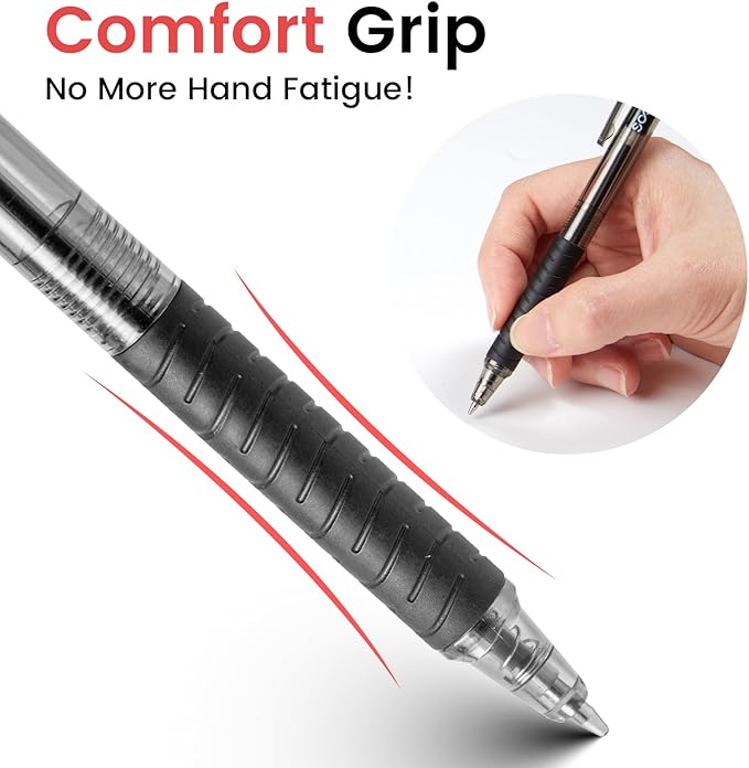 Sooez 40 Pack Bulk Pens Ballpoint, Smooth Writing Pens with Soft Grip | Retractable Blue Ink Pens, Medium Point 1.0mm Pen for Journaling, Ballpoint Pen Office Supplies