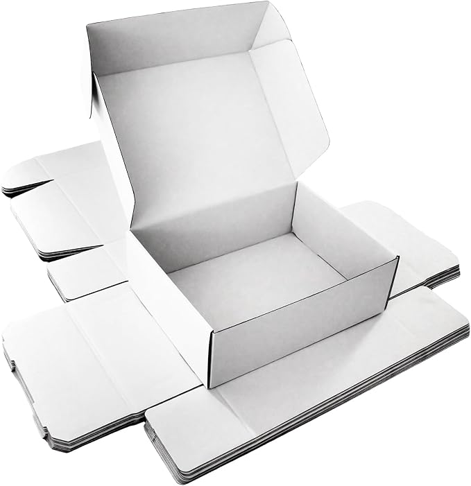 12x9x4 Shipping Boxes 20-Pack, White Corrugated Cardboard Boxes for Mailing, Shipping & Small Business Packaging