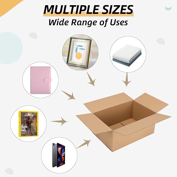 ZBEIVAN Shipping Boxes Mailers 9x6x4 inches Corrugated Cardboard Small Packing Kraft Moving Mailing Box, Pack of 6