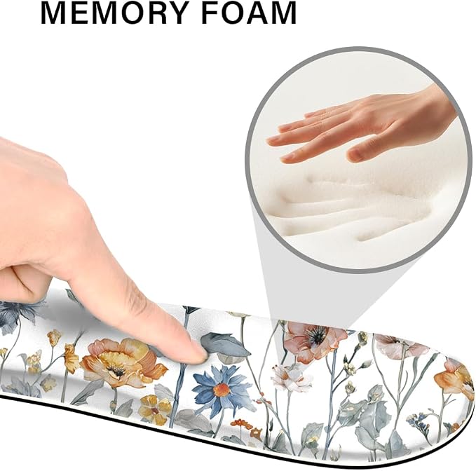 Desk Pad and Keyboard Wrist Rest, Large Mouse Pad + Keyboard Pad+Mouse Wrist Support, Non-Slip Desk Mat Protector for Office, Home 31.5×11.8 Inches Cute Floral
