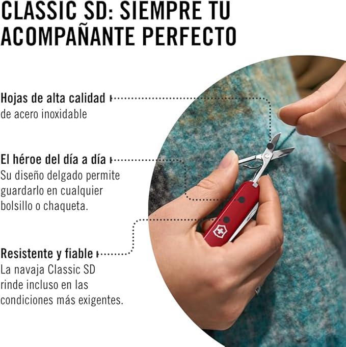 Victorinox, Pocket Knife, Small, Classic SD, 58 mm, Black (7 Functions, Blade, Nail File, Screwdriver 2.5 mm, Scissors)