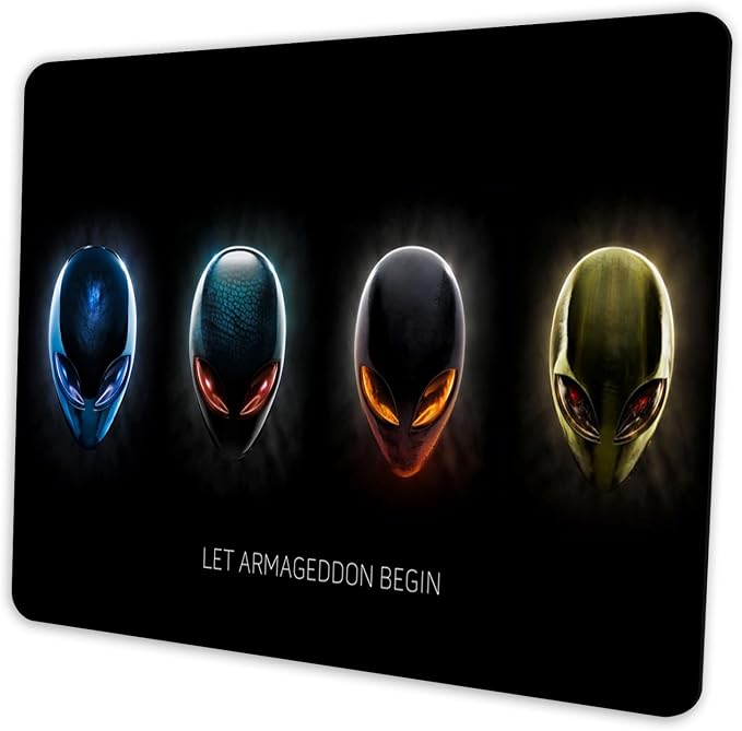 Alien Mouse pad, Personalized Design sci-fi Computer Mouse pad | Personalized mousepad with extraterrestrial sci-fi head graphic. Premium smooth fabric surface, 3mm cushion & rubber base.