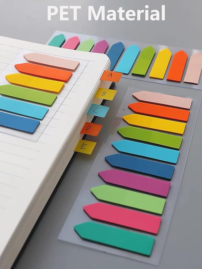 ELII 2400Pcs Sticky Tabs for Annotating Books,Morandi Book Tabs | Binders,Page Markers Clear Sticky Notes, Writable and Repositionable,Book Flags Strip Index Tabs,Page Tabs,Bible Study