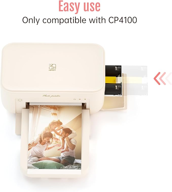 HPRT 4"X 6" Photo Paper 108 Sheets and Two Ribbons，Designed iDPRT CP4100/CP4000L/CP6000 Photo Printer