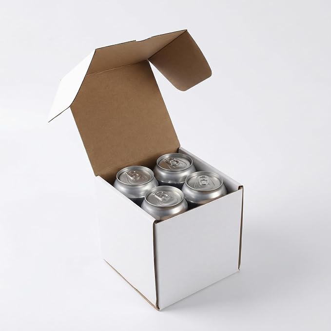 WIFTREY 30 Pack 5x5x5 White Small Shipping Boxes, 5 x 5 x 5 Corrugated Cardboard Box for Packaging Small Business, Shipping, Moving, Mailing
