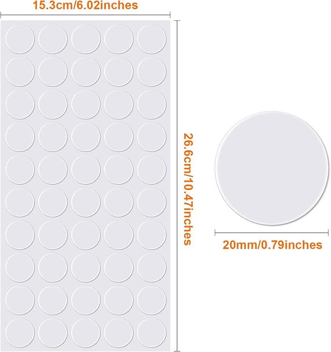 Zonon 1000 Pcs Double Sided Adhesive Dots Clear Glue Point Tape Stickers Balloon Glue Round Mini No Traces Adhesive Sticker Dot Sticker for Classroom Decor Craft DIY Office (0.79 Inch/ 20 mm)