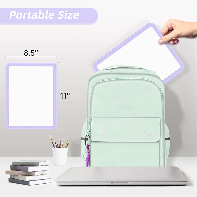 VUSIGN Small White Board Dry Erase, 8.5'' x 11'' Magnetic Dry Erase Board, Mini Whiteboard with Markers for Fridge, Wall, Locker, Purple (Pack of 3)