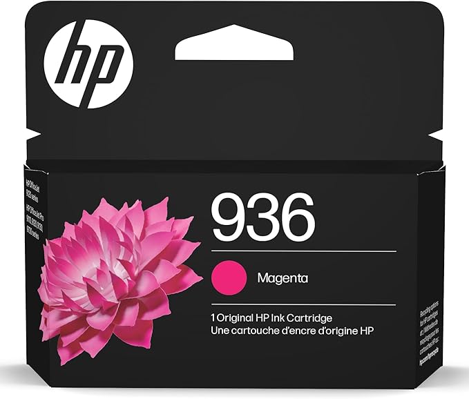 HP 936 Magenta Ink Cartridge | Works with OfficeJet 9120, Pro 9110, 9120, 9130, Wide Format 9730 | Eligible for Instant Ink | 4S6V0LN