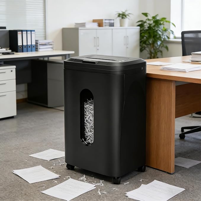 250-Sheet Paper Shredder Auto Feed, Commercial Shredders Heavy Duty, 60 Min Non-Stop, P-5 Ultra Security Shredder for Home Office, Micro Cut with Wheels, 8.72 Gal Bin, <60 dB(OL380)