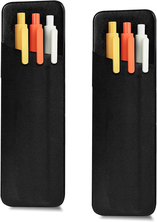 Epessa Stick-On Pen Holder for Notebook, Adhesive Pencil Sleeve Pouch for Hardcover Journals, Planners, Notebooks, Reusable Pen Pocket Organizer Easy to Remove (2 Pack)