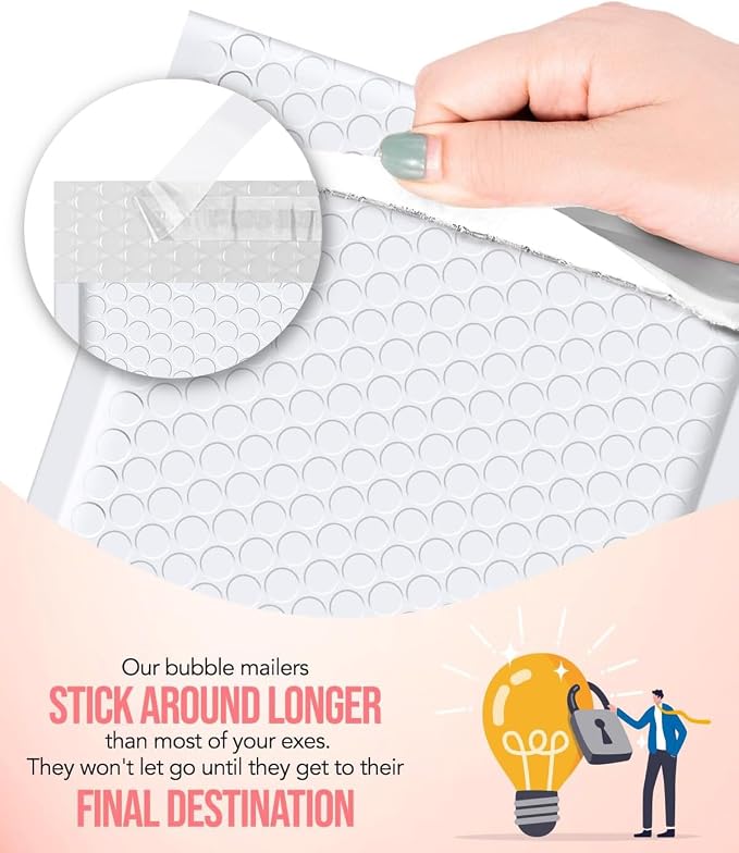 GSSUSA Bubble Mailers 6x10" Usable Size 6x9" Padded Envelope White 100 Pack | Shipping Bags,Mailing Envelope,Self Seal,Waterproof,Tear-Resistant,Opaque for Cosmetics Crafts Books,Business Supplies