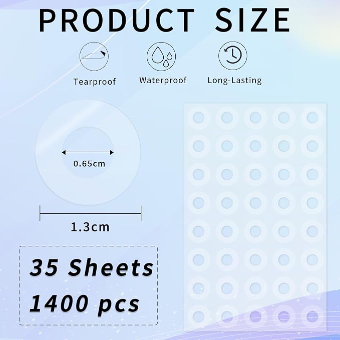 Hole Reinforcement Stickers Labels,Transparent,Pack of 1440