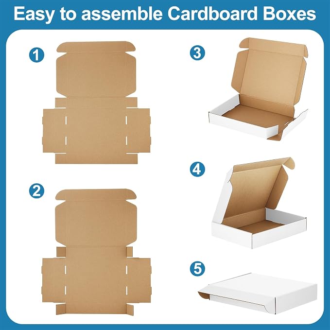 Famagic 30 Pack 11x8x2 Inch Small Shipping Boxes White Corrugated Cardboard Boxes Mailer for Small Business, Mailing Boxes for Packaging Bulk