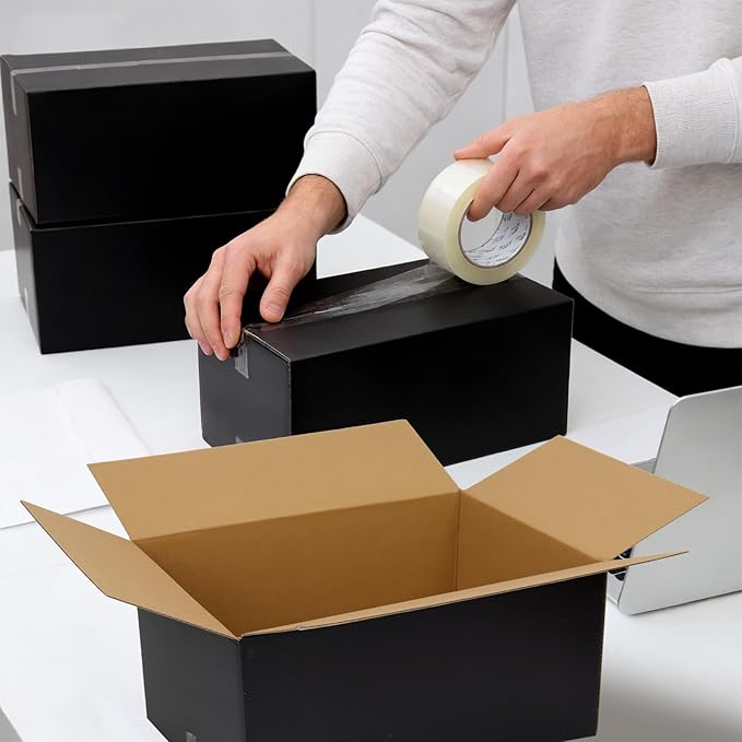 11x6x6 Black Shipping Boxes, 30 Pack Large Mailer & Packaging Boxes for Small Business, Heavy Duty Corrugated Cardboard, Perfect for Mailing & Shipping