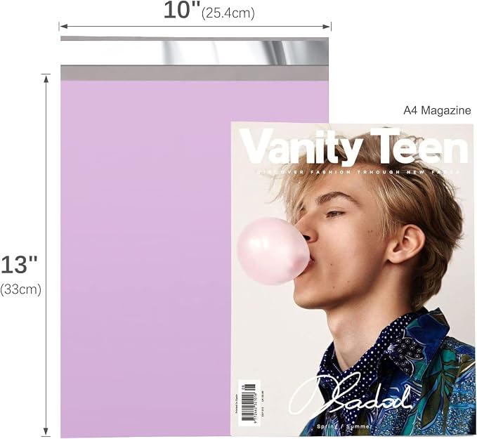 Fuxury Poly Mailers 10x13 Inch 50 Pcs,Shipping Bags for Clothing Purple | Waterproof Strong Adhesive Shipping Envelopes for Small Business Suppliers, Self Seal Mailers Poly Bags Mailing Envelopes