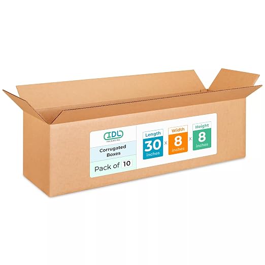 Long Shipping & Moving Boxes 30x8x8 inches (10-Pack) - Extra Strength 200 lb vs Regular - Corrugated Cardboard Boxes for Delivery - Durable Box for Shipping - Packing Box by IDL Packaging | Extra Strength 200 lb vs Regular - Corrugated Cardboard Boxes ...