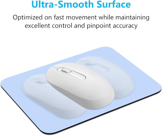 Dapesuom Small Mouse Pad, 6 x 8 Inch Thick Rubber Premium-Textured Non-Slip Portable & Washable Mini Mouse Mat for Women Men Wireless Laptops Keyboard Tray Gaming Work Computer Office Travel, Sky Blue