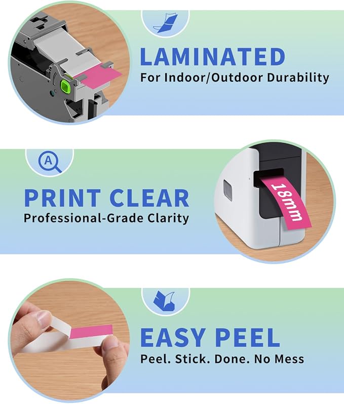Replacement for Brother Label Maker Tape Pink TZE-MQP45 P-Touch Label Tape | 18mm 0.7" Berry Pink TZe TZ Pastel TZEMQP45 Work with PT-D410 D400 1800 1880 2030 2730 Ptouch Refills, 1/2 Inch, 4-Pack