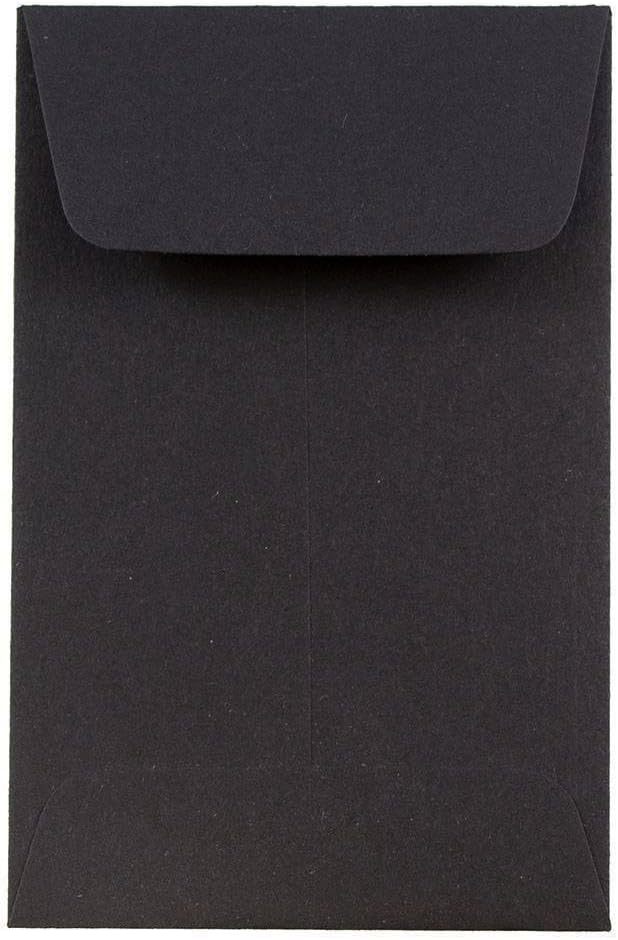 JAM PAPER #1 Coin Business Envelopes - 2 1/4 x 3 1/2 - Smooth Black - 50/Pack