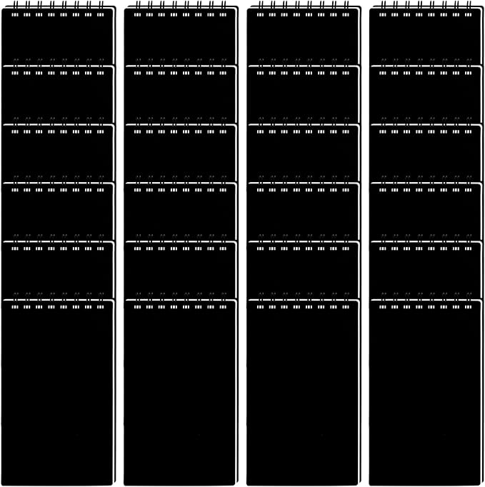 24 Pack Pocket Notebooks, 3x5 inch Small Notepads, Mini Spiral Notebook, Little Pocket Size, Lined College Ruled Paper, Memo Note Pads for Home, Office, School, Travel (Black)