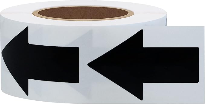 Hybsk Arrow Stickers Bright Eye-Catching Versatile Arrow Signs for Office Marking Plans Total 500 Labels Per Roll (Black)