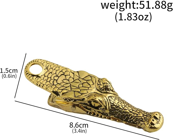 Alligator Journal Clip Charm Accessories，Gold Paper Binder Book Clips | Cute Vintage Metal Traveler Notebook Page Holder，Decorative Clamps for Office Home Use