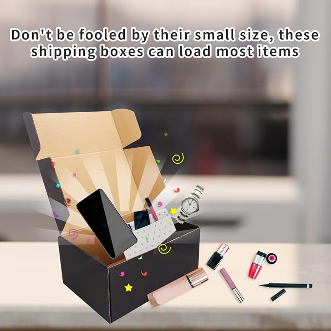 9"x6"x4"Shipping Boxes,20Pcs Black Corrugated Cardboard Boxes. | Come with 20 Thank You Stickers,Suitable E-Commerce Packaging, Shipping Packaging etc.