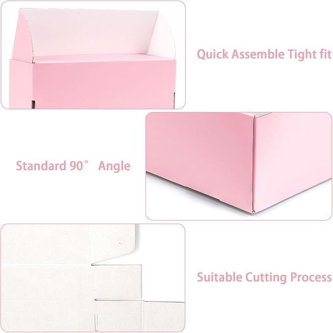 10x8x2 Pink Shipping Boxes Medium, 40 Pack Corrugated Cardboard Mailer Boxes for Packaging Small Business Mailing Gift