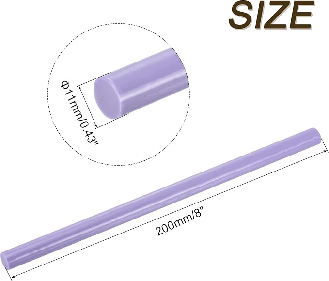 uxcell 30pcs 11mm x 200mm Full Size Hot Glue Gun Sticks 8-inch x 0.43-inch High Sticky Large Hot Glue Sticks for Glue Gun, Purple