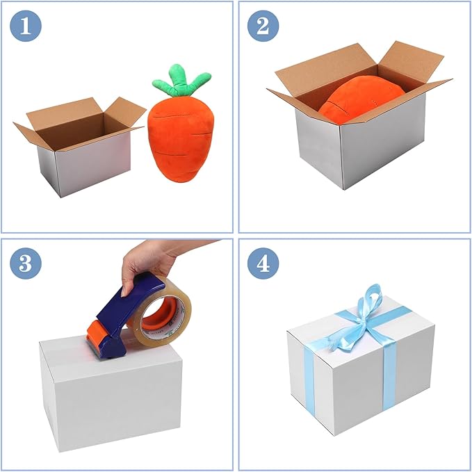 Hoikwo 8x5x5 Shipping Boxes Set of 25, White Corrugated Cardboard Box for Small Business for Packaging Mailing