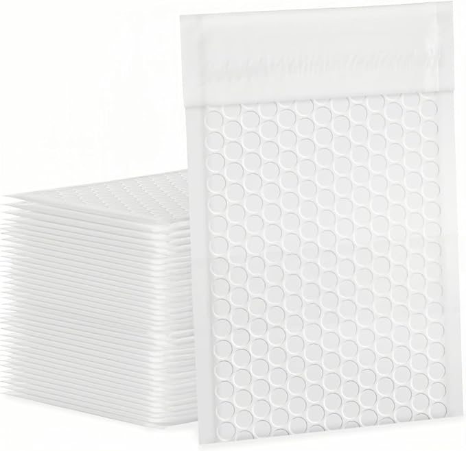 Bubble Mailers 6x10" 100 Pack White Padded Envelopes Waterproof Usable Size 6x9 Self-Seal Padded Mailing Envelopes Bubble Opaque Padded Mailer for Small Businesses