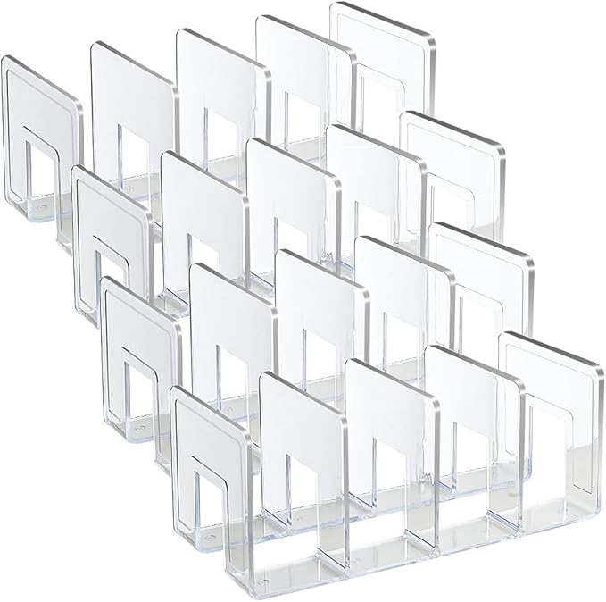 4 Pack Clear Acrylic File Organizer, Purse Organizer, File Sorter Desktop File Folder Organizer for Book, Envelopes, Mail, Document, Notebook, Office Supplies, Handbag