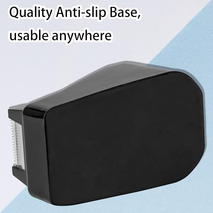 Tape Dispenser Desk,Desktop Tape Dispenser, Tape Dispenser with Weighted Non-Skid Base, Includes 6 Rolls Transparent Tape (0.71" x 1000"),Heavy Duty Tape Holder for Office, Home, School(Black)