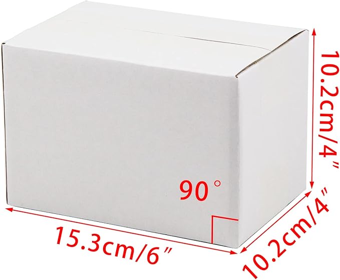 White Shipping Boxes 6x4x4 Inches Small Corrugated Cardboard Boxes, 25 Pack