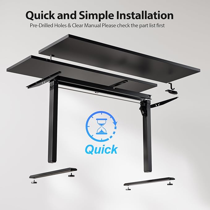Agilestic 48 * 28 Inch Height Adjustable Electric Standing Desk, Black | Sit Stand Up Computer Desk, Extra Wide desktop, Memory Presets, Stable Steel Frame,154 lbs, Easy Assembly, Splice Board
