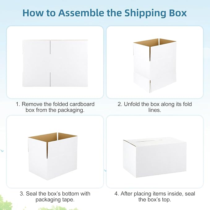 Famagic Small Shipping Boxes 11x6x6 Inch 10 Pack White Box Corrugated Cardboard Boxes for Packaging Small Business, Mailing Boxes for Shipping