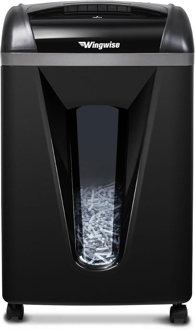 Wingwise Paper Shredder for Home, Cross Cut Credit Card Shredder (15 Sheets)