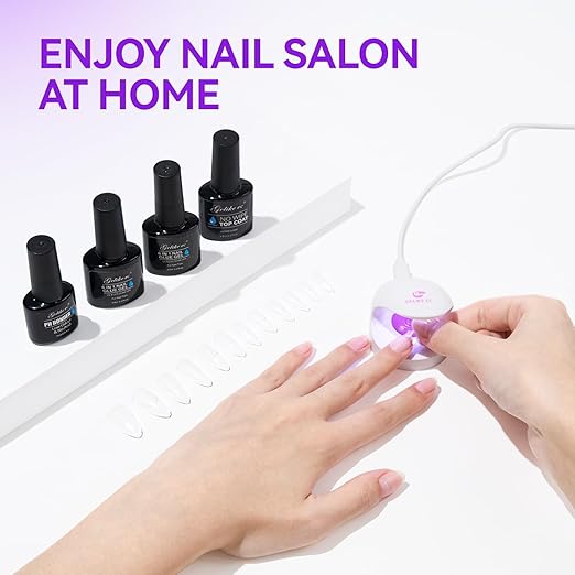 Gelike EC UV Nail Glue Gel: 32ML 6 in 1 Strong Glue Nail for Extension Home DIY Clear UV Cure Adhesive for Acrylic Nails & Press On Nails Tips 12 Toxic-Free (Pack of 2)