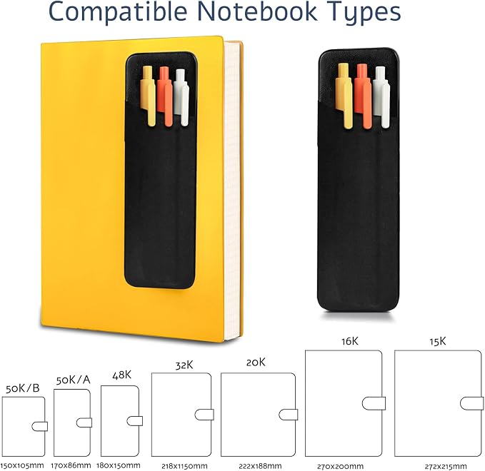 Epessa Stick-On Pen Holder for Notebook, Adhesive Pencil Sleeve Pouch | Pen Holder for Hardcover Journals, Planners, Notebooks, Reusable Pen Pocket Organizer Easy to Remove