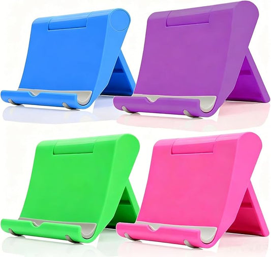 Cell Phone Stand 2 Pack, Desktop Holder for Phones & Tablets (4, Purple+Pink+Blue+Green)