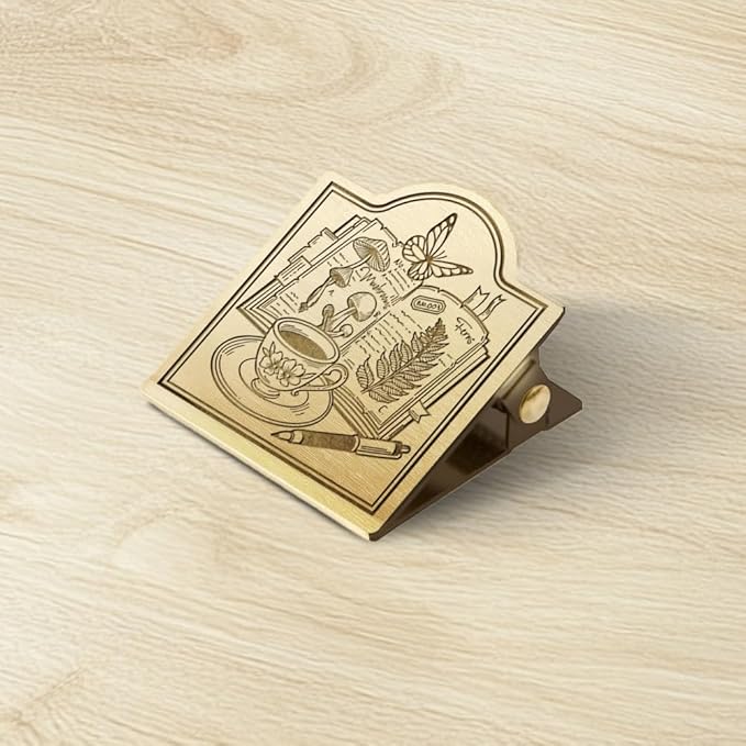 ANATTASOUL Travel Journal Clip Vintage Mushroom and Notebook Metal Book Clips, Decorative Heavy Duty Journal Clips to Hold Journal Open for Notebook, Photo, Bookmark, Office Kitchen Home DIY Use