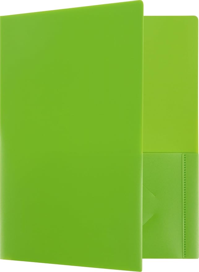 JAM PAPER Heavy Duty Plastic 2 Pocket Extra Tough School Folders - Assorted Fashion Colors - 6/Pack