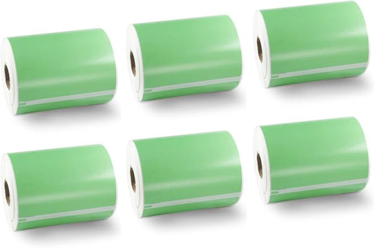 BETCKEY Colored Labels Compatible with Dymo 1744907 (4" x 6") Extra Large Shipping Labels, Compatible for Dymo LabelWriter Thermal 4XL & Zebra Desktop Printers [6 Rolls, Green]