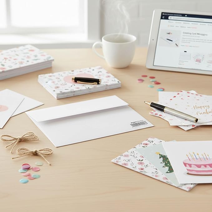 YINUOYOUJIA 100 Pack A4 Envelopes,4x6 White Envelopes,Self Seal for Invitations, Weddings, Baby Shower, Photos, Postcards, Greeting Cards, Mailing