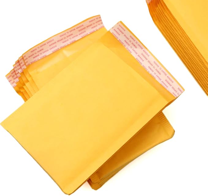 Acrux7 5 x 7" Bubble Mailers, Padded Mailing Envelopes 50 Pack, Kraft Bubble Mailers Self Seal Padded Envelopes with Peel-N-Seal, Heavy Duty Tear and Lightweight, Christmas Gifting envelopes